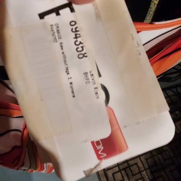 Calvin Klein Red White Orange Stripe Summer Sundress, 2 - Picture 2 of 4